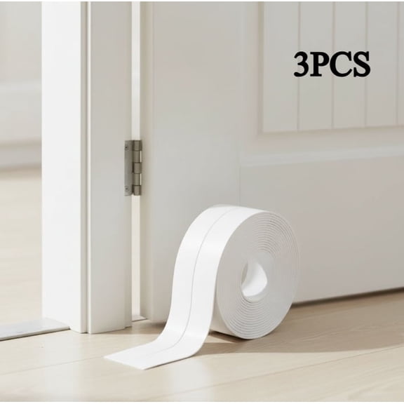 All-Purpose Upgraded Caulk Tape (White,0.83IN-16.4FT) - Self-Adhesive Waterproof Sealing Strip for Bathroom, Toilet, Bathtub & Kitchen Sink