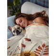 thumbnail image 4 of Twin XL Flat Sheet Only Vintage Fall Sunflowers on Linen Soft Microfiber Cooling Bedding Sheets Orange White Plaid Flat Bed Sheet for Hotel,Home Decor, 4 of 9