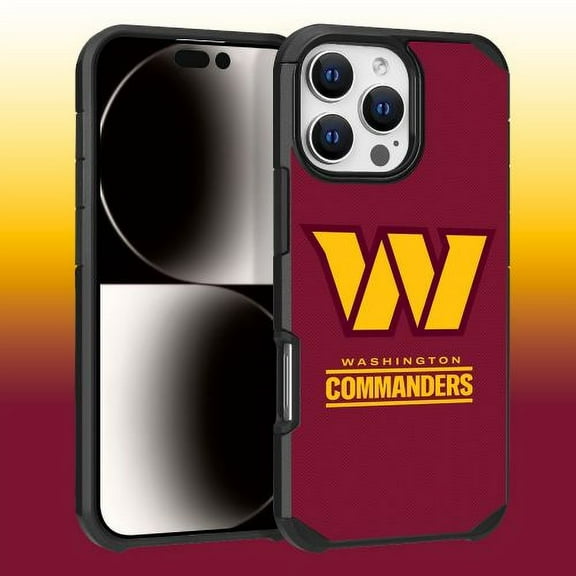 Apple iPhone 16 Pro Max (6.9) - NFL Licensed Washington Football Team Red Textured Back Cover on Black TPU Skin