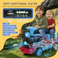 thumbnail image 5 of JOYLDIAS 12V 2 Seater Toy Ride on Train with Detachable Carriage, Music, Train Honk, Lights, High/Low Speed and Storage, Blue, 5 of 8