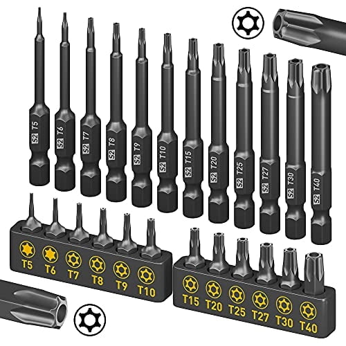 Juego de 24 brocas Torx Amartisan S2 Steel T5-T40