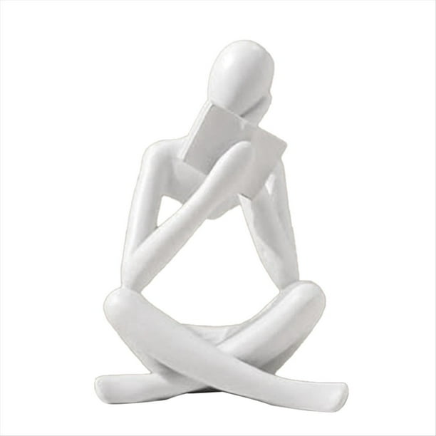 Esculturas de Pensadores, Adorno de Lectura de Estatua de Resina de Pensadores Blancos, DecoracióN de Escultura de Pensadores, DecoracióN de Libros A