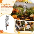 thumbnail image 2 of 2 pcs Halloween Ghost Garden Stake Light Outdoor Yard Stake with Crackle Glass Warm Glow Metal Frame with Witch Hat Bats Stars Pumpkin Decor for Lawn Pathway Porch Spooky Display, 2 of 6