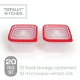 thumbnail image 6 of Totally Kitchen Square Food Containers | Microwave Safe & BPA Free | Thick, Durable & Leak Resistant | Red, Set of 10 (20 Pieces Total), 6 of 9