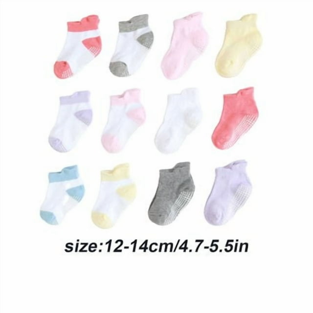 6 Pcs Bas Chaussettes pour Enfants avec Belle Élasticité Port Confortable Style Simple Bonne Fabrication Bas Garder le Rampement Couleur Mélange Pur Fille 12-14