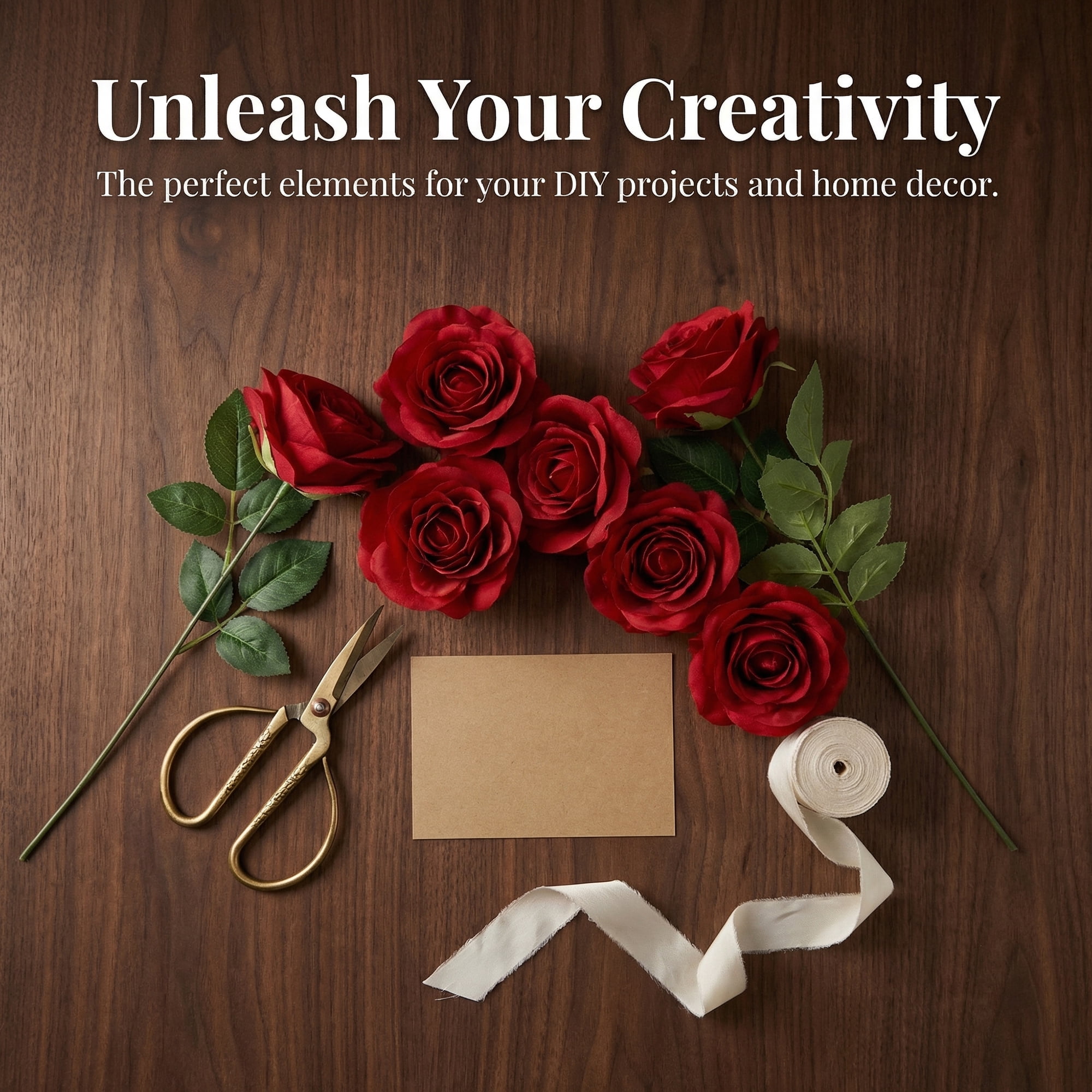 Unique Bargains Mini Artificial Roses Silk Detachable Heads Bouquet for Crafts Red 5.9 in