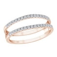 thumbnail image 3 of AFFY 0.25CT Round Cut White Cubic Zirconia Enhancer Guard Ring in 14K Rose Gold over Sterling Silver-5, 3 of 8