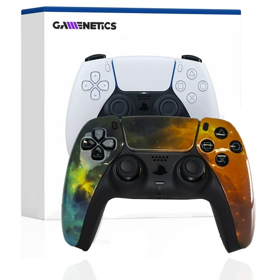 Gamenetics Custom Official Wireless Bluetooth Controller for PS5 Console - PC - Un-Modded - Video Gamepad Remote (Dark Nebula)