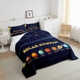 thumbnail image 4 of Outer Space Queen Size Bedding Set Solar System Comforter Set,Galaxy Starry Sky Planet Print Bedding Comforter Sets for Teens Space Universe Themed Bedroom Decor Duvet Insert, 4 of 5