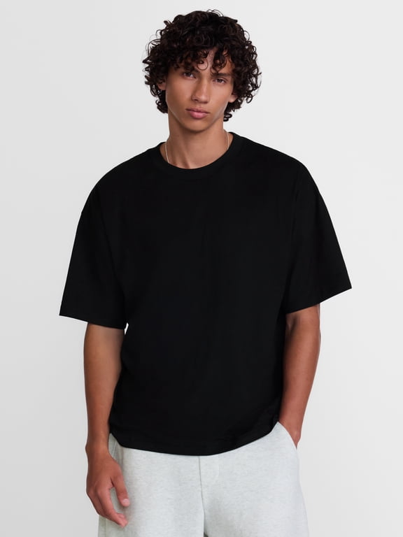 Men's Oversized Boxy Tee Shirt with Short Sleeves, XS-4XLT