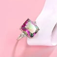 thumbnail image 4 of Rainbow Princess Cut AAA CZ Band for Female 925 Silver Engagament Ring Size 6-10, 4 of 5