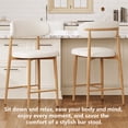 thumbnail image 2 of Bar Stools Set of 2, LEGAHOME 26"Counter Height Bar Stool, Modern Farmhouse Upholstered Counter Chairs with Curved Back & Wood-Grain Metal Legs for 34"-39" Kitchen Island, Dining Room, 2 of 9