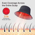 thumbnail image 6 of Dr.pedi Red Light Therapy Hair Growth Cap with 336 LEDs 660nm & 850nm, Discreet Fisherman Hat Design Fits up to 24.4", Full Scalp Coverage for Men & Women, 6 of 8