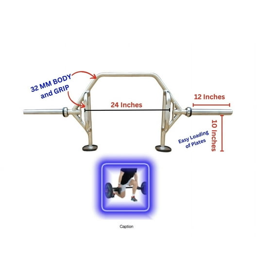 Dead Lift Bar | Hex Bar | Trap Bar Open Ended Design CHROME