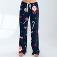 thumbnail image 6 of Women's Drawstring Christmas Printed Casual Pants, Long Trousers with Elastic Waist for Comfortable Wear, Festive Design for Holiday Season,Navy,2XL, 6 of 6