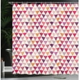 thumbnail image 4 of Ambesonne Pink Shower Curtain, Geoemetric Triangles Dots, 69"Wx84"L, Multicolor, 4 of 5