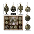 thumbnail image 3 of Black Gold Vintage Embossed Christmas Ornament Set Shatterproof Hanging Baubles for Christmas Tree Holiday Decor, 3 of 9