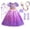Purple Dress+Wig+Accessories+Bag, variant on LOEL Girls Princess Costume Puff Sleeve Purple Fancy Dress Ages 3-10 for Halloween Birthday Party