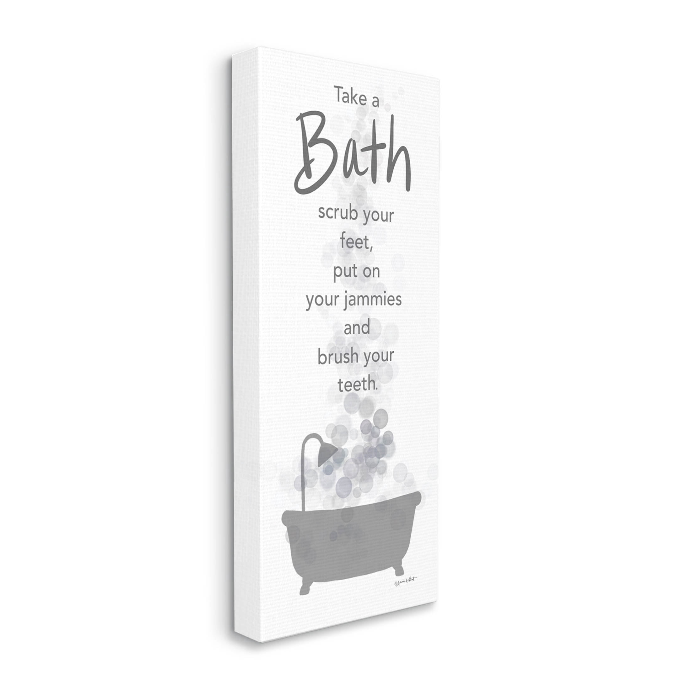 Stupell Industries Kids Bathroom Nighttime Routine List Graphic Art Gallery Wrapped Canvas Print Wall Art, Design by Anna LaPoint