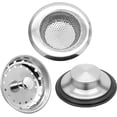 thumbnail image 1 of 3 Pcs Sink Stopper Strainer Garbage Disposal Plug, Anti-Clogging Kitchen Sink Drain Stopper Kit Fits Most Standard 3-1/2 Inch Kitchen Drains, 1 of 5