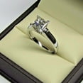 thumbnail image 2 of 2 ct Lab Created Princess Cut Diamond Solitaire Women's Engagement Ring 14K White Gold plated, 2 of 3