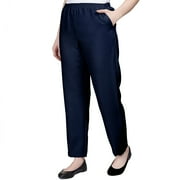 Alfred Dunner Womens Petite Solid Short Length Pant