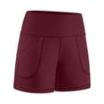 thumbnail image 7 of NELEUS Womens Workout Shorts Wide Leg Yoga Shorts for Women Casual Summer Athletic Short with Pockets,Wine Red,US Size S, 7 of 7