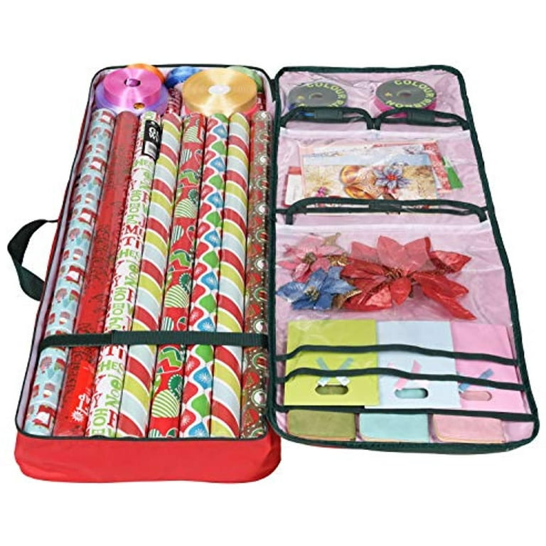 Primode Gift Wrapping Paper Storage Bag with Pockets  Long Gift Wrap  Storage Container (37â€ x 14â€ x 4â€ ) Constructed of