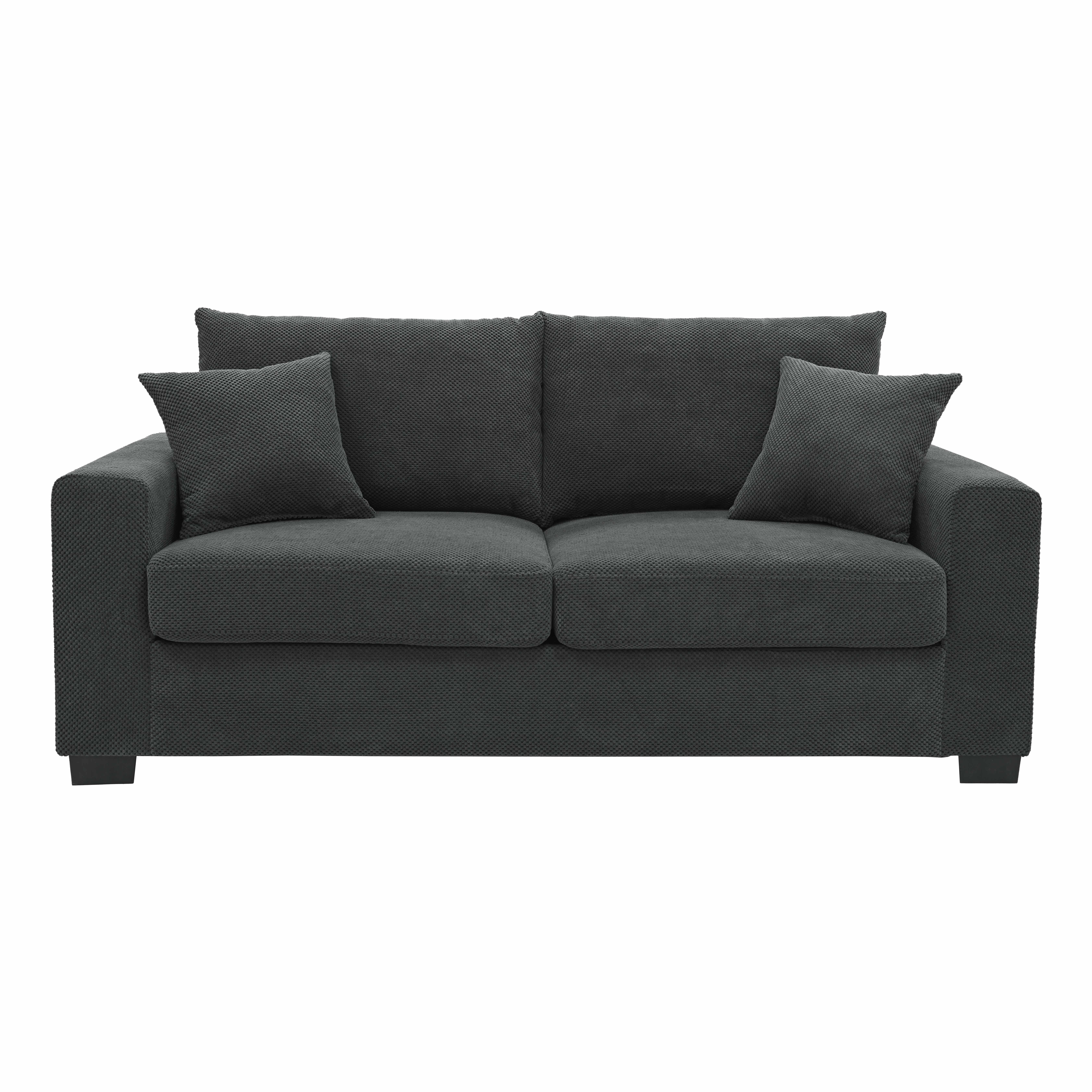 Lunale 69" Loveseat Sofa for Small Space, Modern Comfortable 2-Seater Upholstered Couch, Gray Polyester
