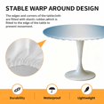 thumbnail image 2 of Elastic Fitted Round Tablecloth, Blue Ombre Waterproof Stretch Table Cover for 36"-44" Tables, Blue White Gradient Modern Abstract Art Washable Outdoor Tablecloths for Patio, Picnic, Camping, 2 of 9