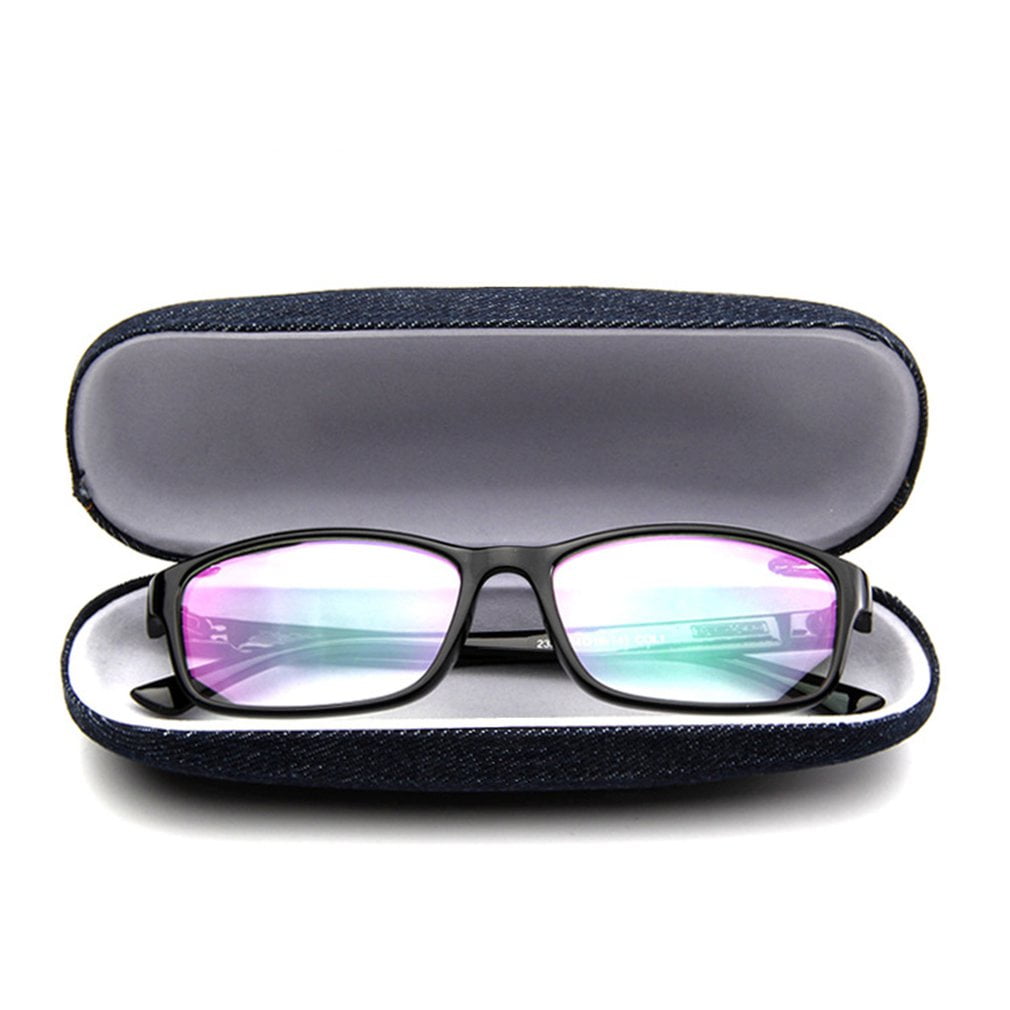 Jeans Cloth Scratchproof Eyeglasses Box Hard Eyeglass Case PU