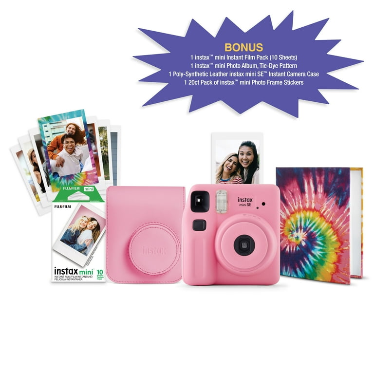 Fujifilm instax Mini SE Instant Camera with Case, Album, 10 Pack