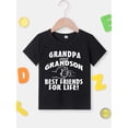 thumbnail image 2 of Grandpa & Grandson Best Friends For Life Print Boy's Creative T-shirt, Casual Short Sleeve Crew Neck Top, Boy's Summer Clothing, 2 of 6