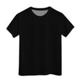 thumbnail image 4 of Linfrsh Teen Girl Shirts Girls Casual Short-Sleeve T-Shirt Cute Print Summer Blouse for Girls Twist Front Tunic Tee Tops(Black,Size 11-12 T), 4 of 4