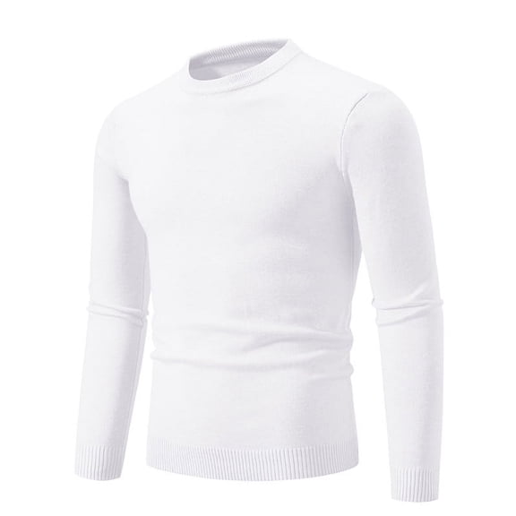 zbxnLI Mens Knit Sweaters Long Sleeve Crew Sweater Solid Color Lightweight Slim Pullover Tops for Men