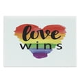thumbnail image 1 of Pride Cutting Board, Inspirational Gay Rights Slogan Love Wins on Watercolor Heart Shape Print, Decorative Tempered Glass Cutting and Serving Board, Large Size, Multicolor, by Ambesonne, 1 of 1