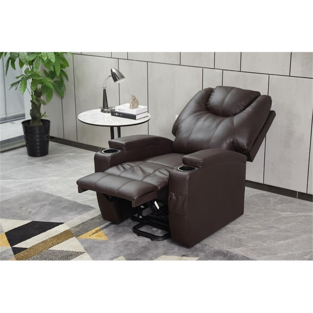Salle Faux Leather Power Lift Recliner Chair in Black