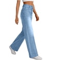 thumbnail image 5 of Miqool Women's Jeans High Waisted Stretchy Jeans Trendy Loose Wide Leg Casual Denim Pants with Pockets, 5 of 8