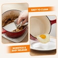 thumbnail image 3 of Daluvenix Enameled Cast Iron Sauce Pan, 2 qt Round Sauce Pot with Lid, Mini Dutch Oven Enamel Saucepan for Cooking Pasta Sauce, Marinate, Cook, Refrigerate and Serve, Red, 3 of 8