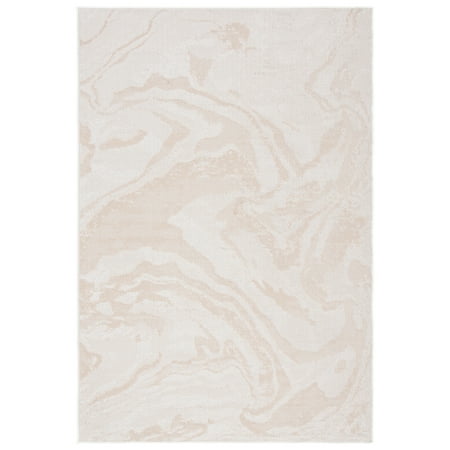 SAFAVIEH Martha Stewart Geometric Indoor/Outdoor Area Rug, Ivory/Beige, 5'5" x 7'7"