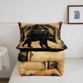 thumbnail image 5 of Manfei Aztec Black Bear Pattern Twin Comforter Sets,Mountain Print Bedding Set,Brown,Black Reversible,2-Piece,1 Comforter and 1 Pillowcase, 5 of 7