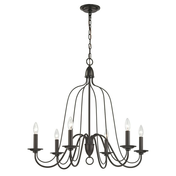 Elk Home 30-Inch Wide Monroe Chandelier, Transitional, Oiled Bronze