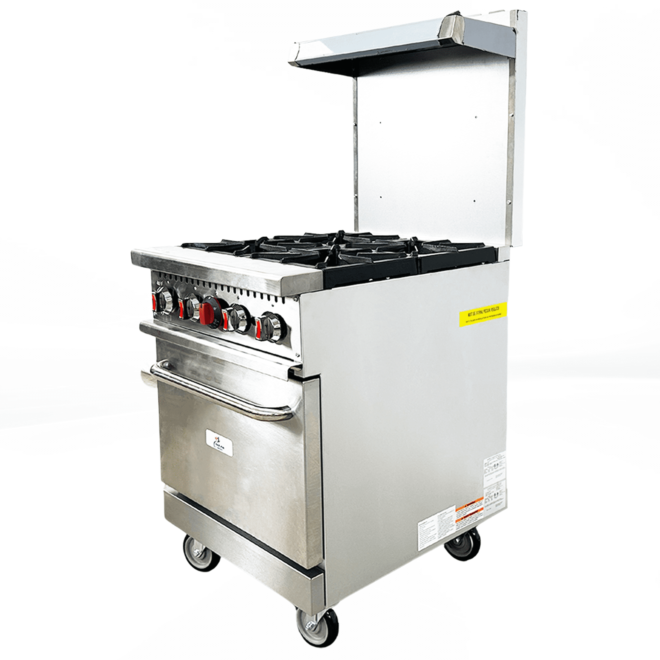 Cooler Depot 24" Natural Gas 4 Burners Commercial Oven Range, NSF Certified.