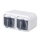 thumbnail image 4 of Caja de condimentos Tarro de condimentos con cucharas Botes de especias Ollas de especias de cocina para 2 Rejillas Blancas, 4 of 9