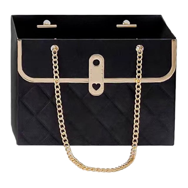 Caja de regalo de papel con flores y cadena de metal para guardar ramos, bolso pequeño de floristería, bolsa de regalo para bodas, fiestas, cumpleaños, Día de la Madre, despedidas de soltera.