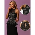 thumbnail image 2 of Top Peplum de Encaje para Mujer Blusa Elegante sin Mangas con Cuello en Forma de Corazón Negro L, 2 of 6