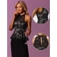 thumbnail image 2 of Top Peplum de Encaje para Mujer Blusa Elegante sin Mangas con Cuello en Forma de Corazón Negro M, 2 of 6