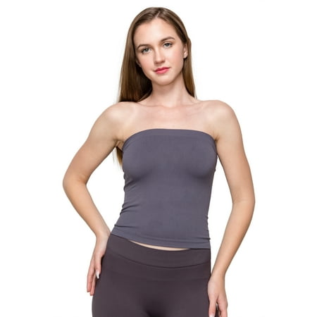 

Kurve by Idea Seamless Medium Length Bandeau Strapless Tube Top Bra Made in USA
