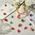 thumbnail image 3 of 18 piezas de 9 estilos de dijes de frutas de resina 3D con purpurina de color AB, fresa, limón, zanahoria, manzana, frutas y verduras, colgantes con agujero., 3 of 7