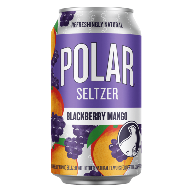 Polar Zero Calorie Blackberry Mango Sparkling Water, 12 fl oz Cans, 18 Pack photo 4